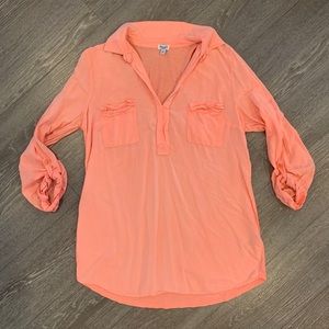 Splendid Neon Orange Long Sleeve Shirt - size Med